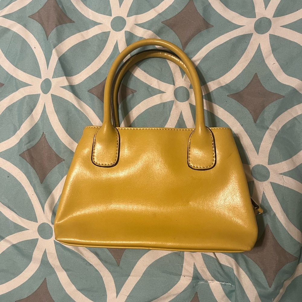 villager Yellow Leather Top-Handle Satchel